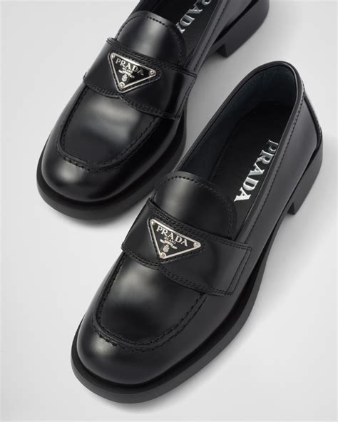 buy prada loafers online|unlined brushed leather loafers prada.